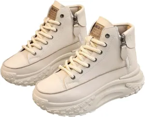 Women's Fashion Sneakers Winter Canvas Platform Sneakers Casual Tennis Shoes Walking Running Shoes Lace Up High Top Sneakers