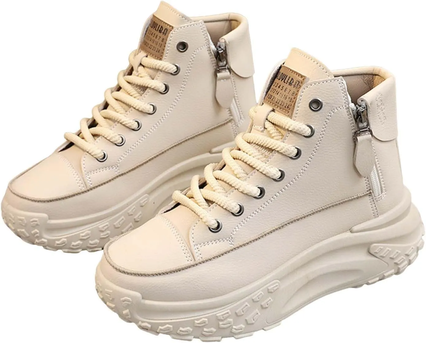 Women's Fashion Sneakers Winter Canvas Platform Sneakers Casual Tennis Shoes Walking Running Shoes Lace Up High Top Sneakers