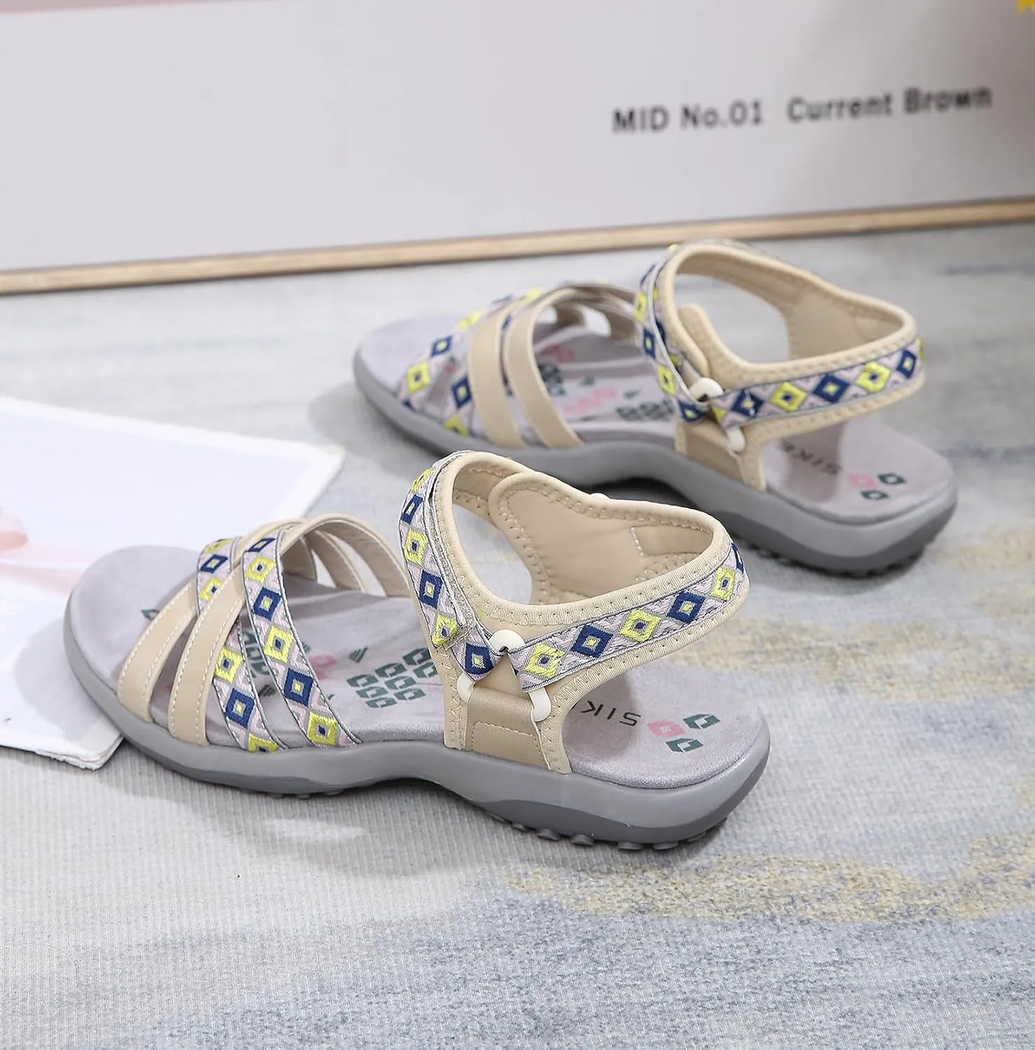 Womens Hiking Sandals Ladies Sport Sandals with Arch Support Comfortable Outdoor Sandals Adjustable Strap Summer Fashionable Shoes