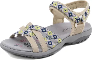 Womens Hiking Sandals Ladies Sport Sandals with Arch Support Comfortable Outdoor Sandals Adjustable Strap Summer Fashionable Shoes