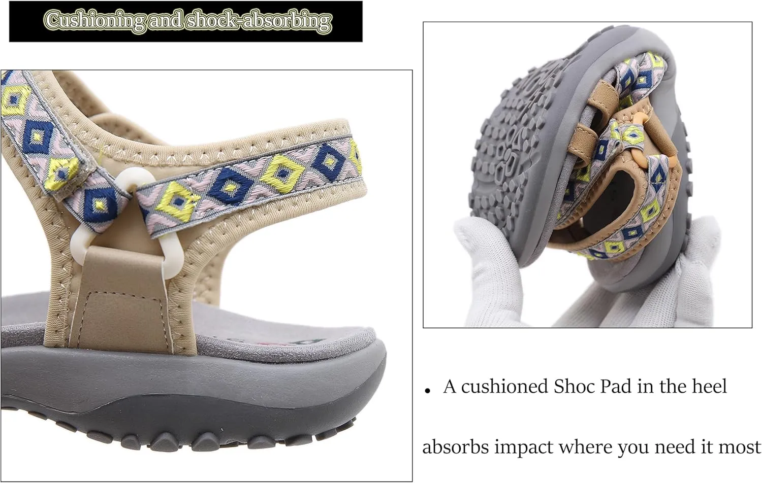 Womens Hiking Sandals Ladies Sport Sandals with Arch Support Comfortable Outdoor Sandals Adjustable Strap Summer Fashionable Shoes