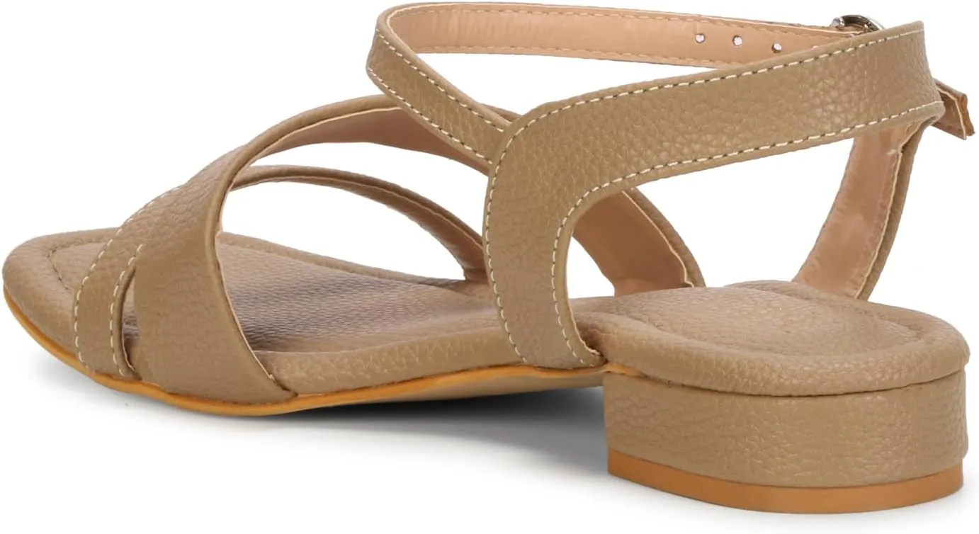 Women's Low Block Heeled Sandals | Comfortable Open Toe Strappy Fashion Sandal with Adjustable Ankle Strap for Casual, Party & Office