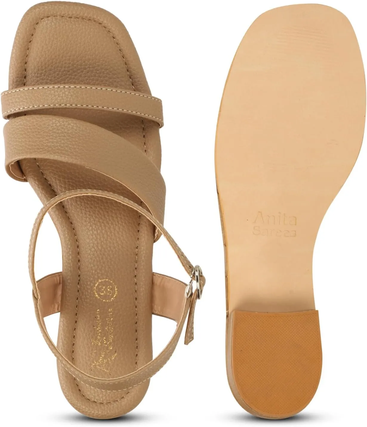Women's Low Block Heeled Sandals | Comfortable Open Toe Strappy Fashion Sandal with Adjustable Ankle Strap for Casual, Party & Office