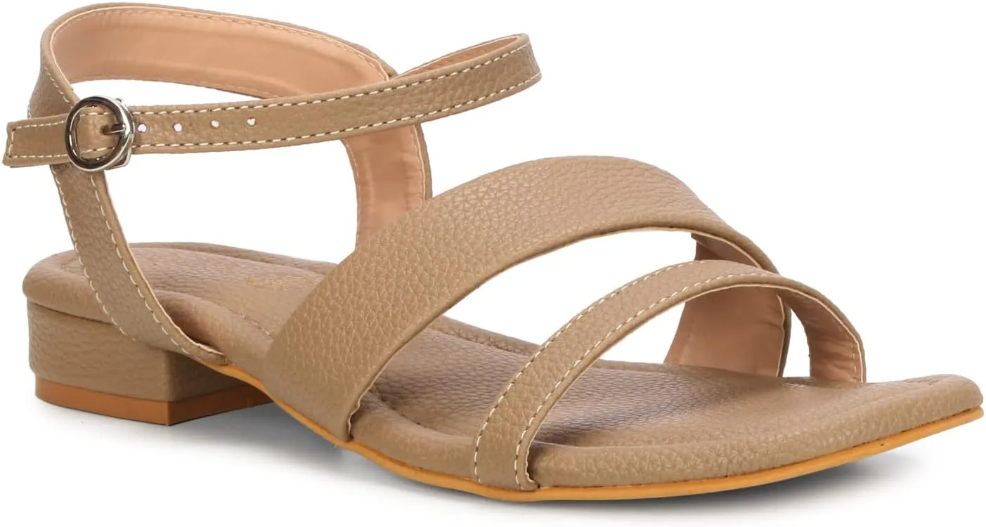 Women's Low Block Heeled Sandals | Comfortable Open Toe Strappy Fashion Sandal with Adjustable Ankle Strap for Casual, Party & Office