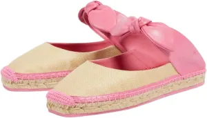 Women's Mary Jane Bow Tie Woven Espadrilles Ballet Flats for Women Platform Mules Sandals Outsole Canvas Summer Ballerina Shoes