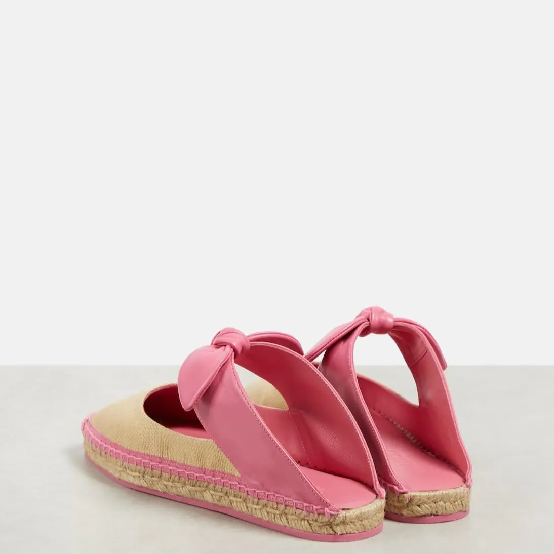 Women's Mary Jane Bow Tie Woven Espadrilles Ballet Flats for Women Platform Mules Sandals Outsole Canvas Summer Ballerina Shoes