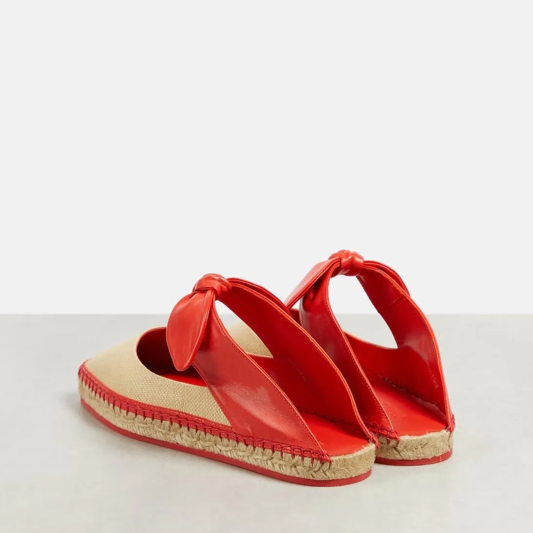 Women's Mary Jane Bow Tie Woven Espadrilles Ballet Flats for Women Platform Mules Sandals Outsole Canvas Summer Ballerina Shoes