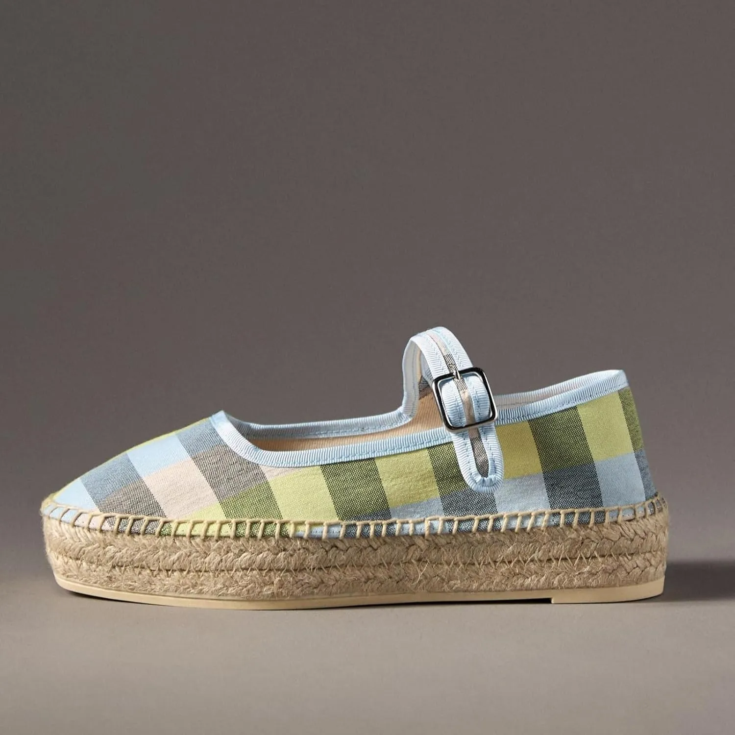 Women's Mary Jane Espadrilles Flats Platform Espadrilles Woven Outsole Shoes Canvas Flats