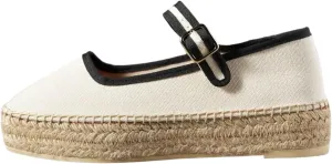 Women's Mary Jane Espadrilles Flats Platform Espadrilles Woven Outsole Shoes Canvas Flats