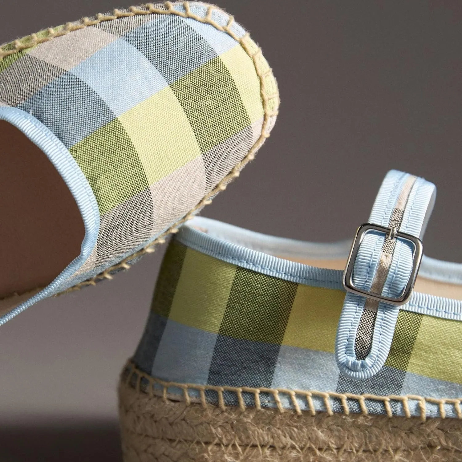 Women's Mary Jane Espadrilles Flats Platform Espadrilles Woven Outsole Shoes Canvas Flats