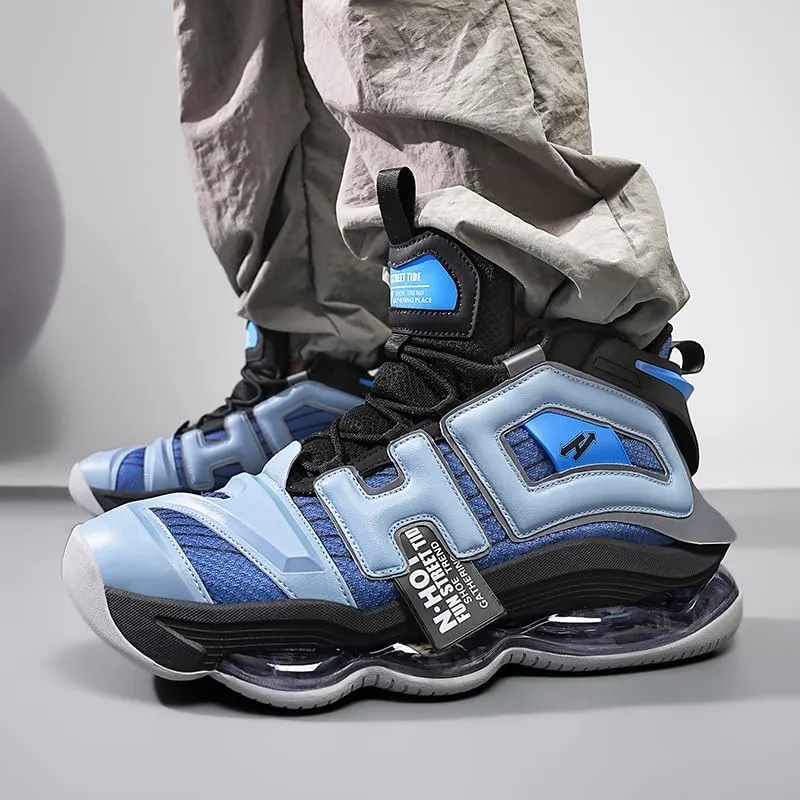 Womens Mens Basketball Shoes Air Cushion Running Height Increasing Breathable Mesh Leather Non SlipFashion Sneakers