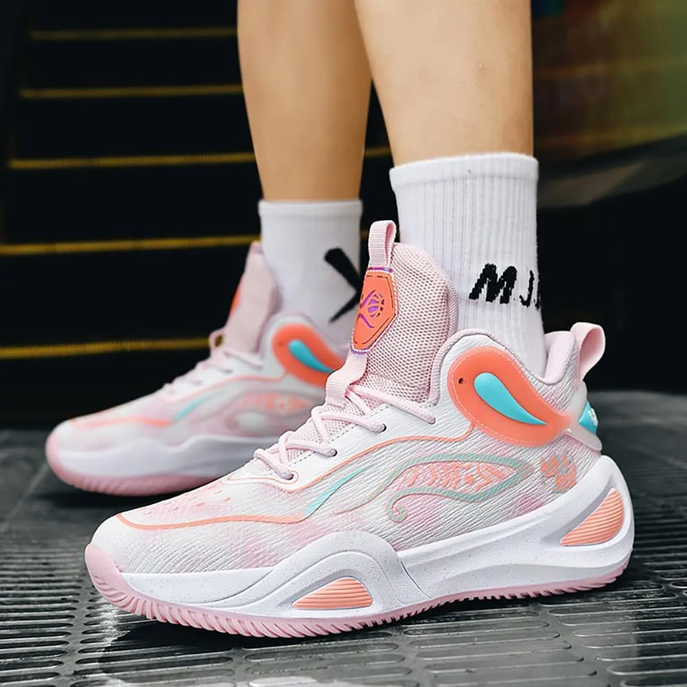 Womens Mens Basketball Shoes High Top Fashion Volleyball Sneakers Breathable Lace Up Non Slip Sport Outdoor Shoe for Unisex