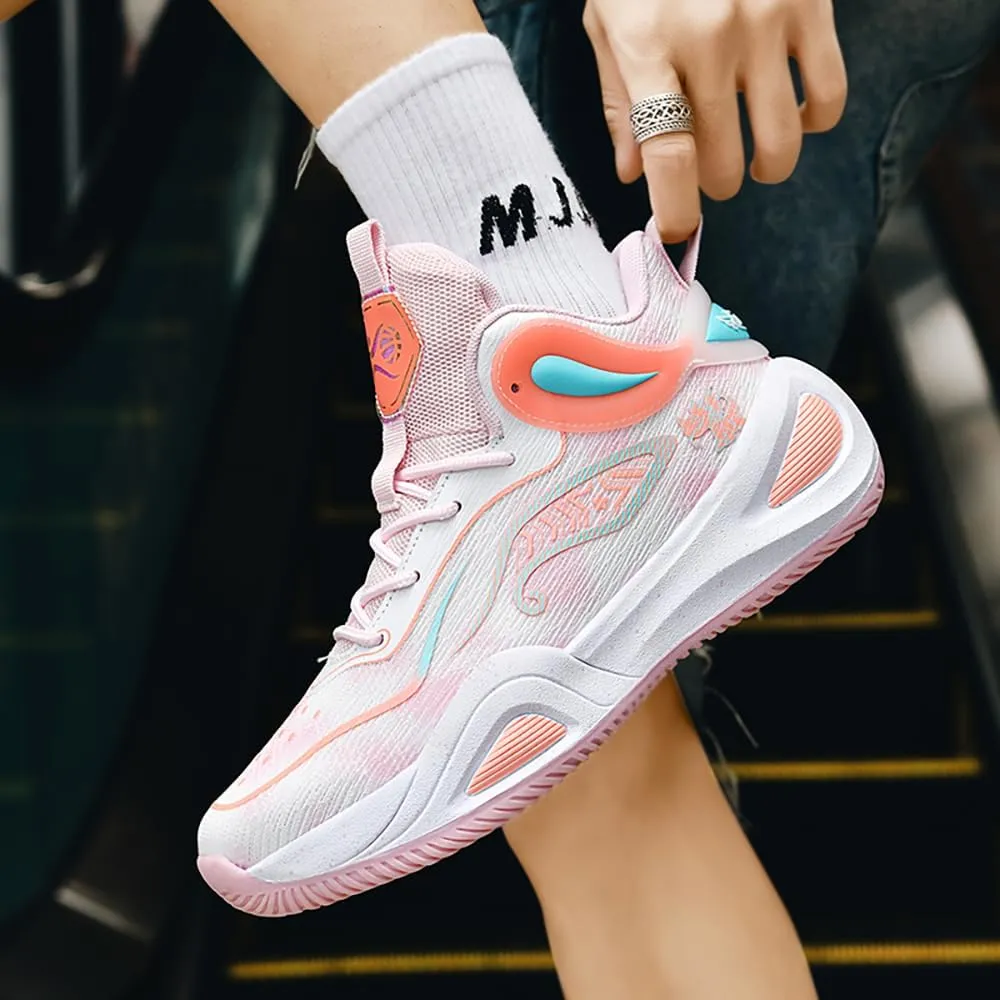 Womens Mens Basketball Shoes High Top Fashion Volleyball Sneakers Breathable Lace Up Non Slip Sport Outdoor Shoe for Unisex