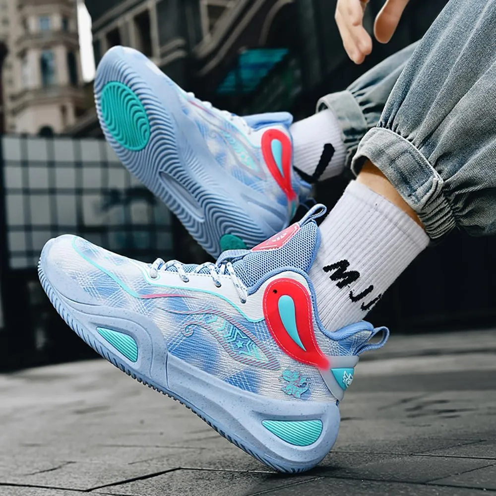 Womens Mens Basketball Shoes High Top Fashion Volleyball Sneakers Breathable Lace Up Non Slip Sport Outdoor Shoe for Unisex