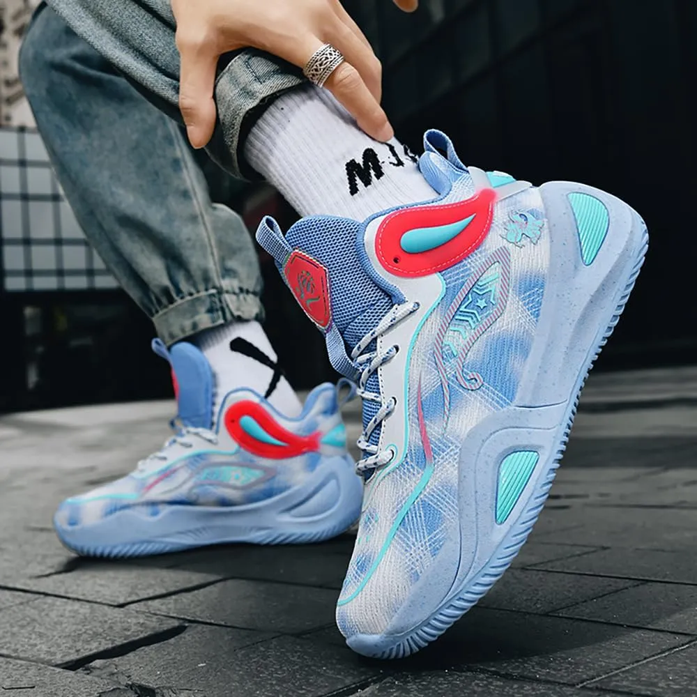 Womens Mens Basketball Shoes High Top Fashion Volleyball Sneakers Breathable Lace Up Non Slip Sport Outdoor Shoe for Unisex