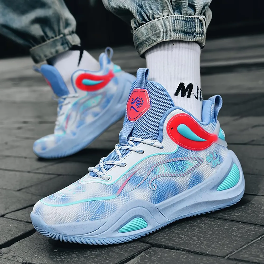 Womens Mens Basketball Shoes High Top Fashion Volleyball Sneakers Breathable Lace Up Non Slip Sport Outdoor Shoe for Unisex