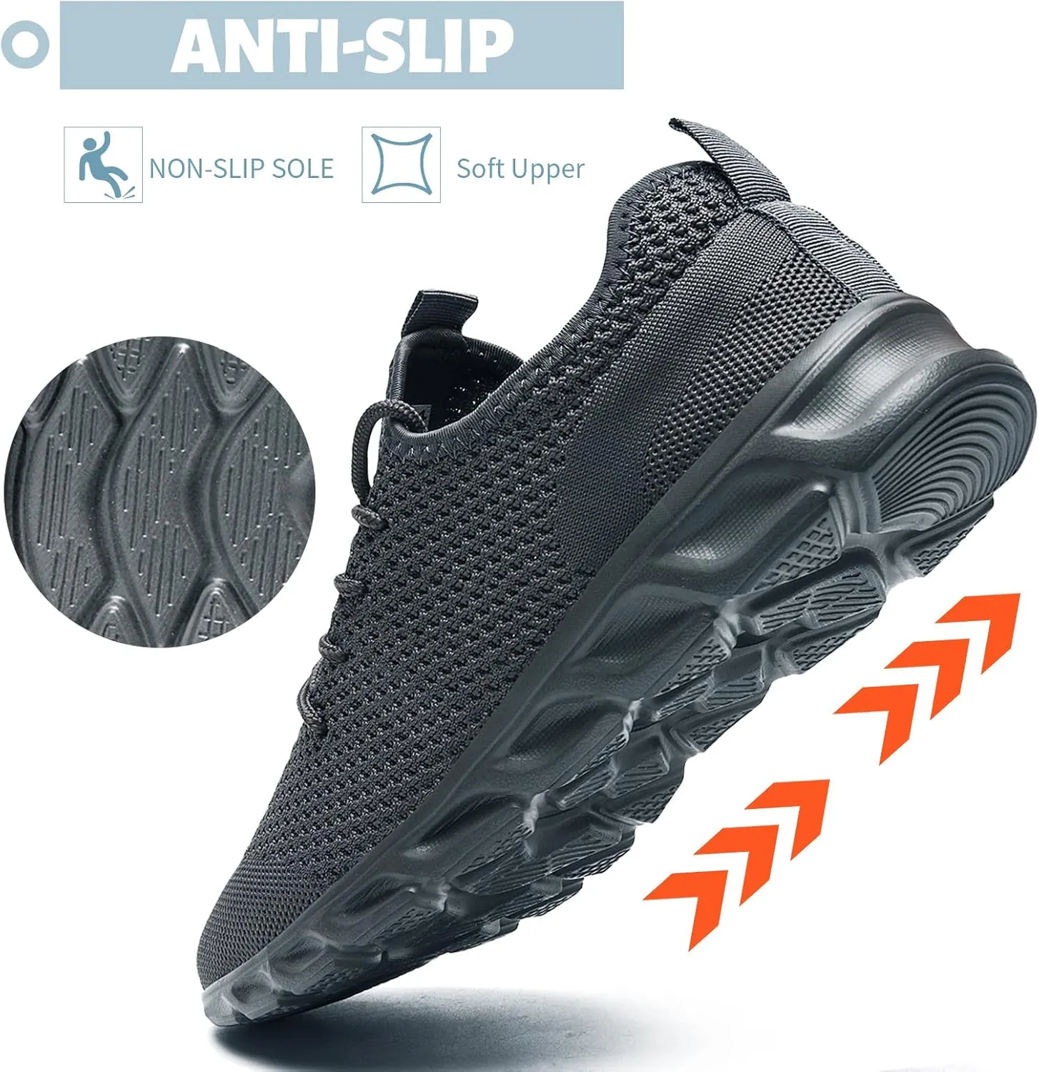 Womens Mens Running Shoes Tennis Sneakers Lightweight Gym Slip on Unisex Shoes Athletic Workout Walking Shoes