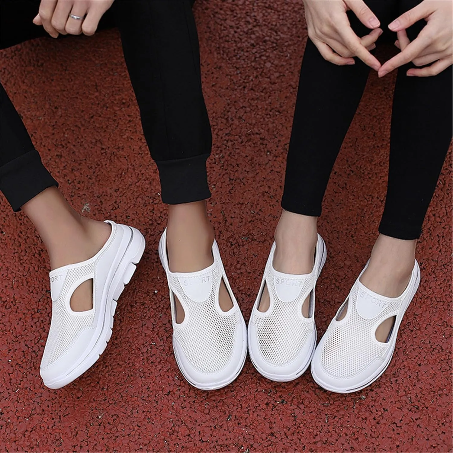 Women's Mules Shoes Breathable Mesh Walking Mules Sneakers Open Back Slip On Shoes Comfort Breathable Support Sports Sandals Outdoor Orthopedic Non Slip Sneakers Closed Toe Slides with Arch Support