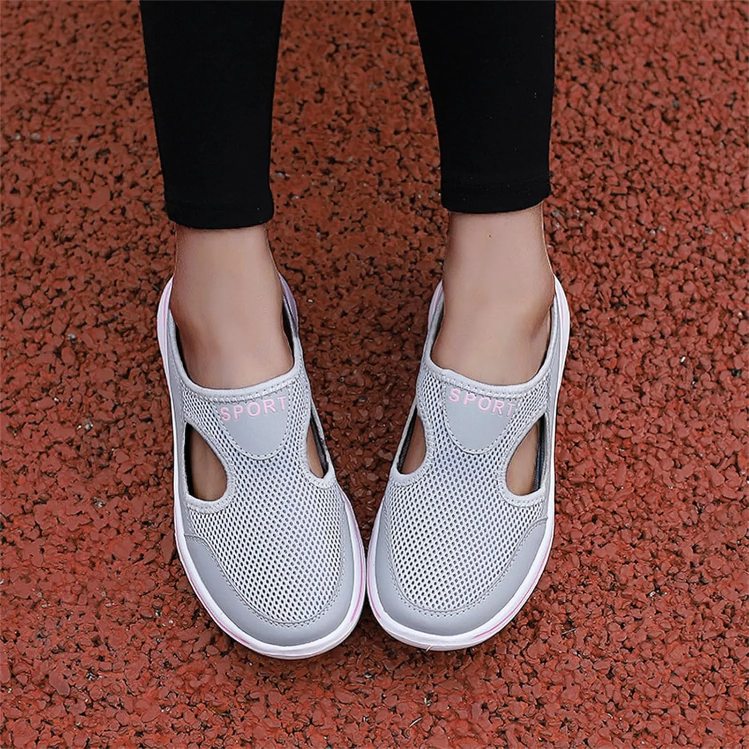 Women's Mules Shoes Breathable Mesh Walking Mules Sneakers Open Back Slip On Shoes Comfort Breathable Support Sports Sandals Outdoor Orthopedic Non Slip Sneakers Closed Toe Slides with Arch Support