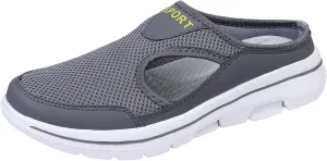 Women's Mules Shoes Breathable Mesh Walking Mules Sneakers Open Back Slip On Shoes Comfort Breathable Support Sports Sandals Outdoor Orthopedic Non Slip Sneakers Closed Toe Slides with Arch Support