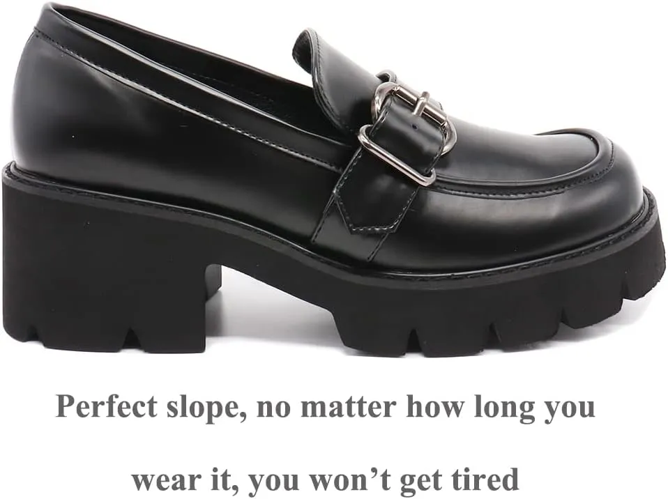 Women's Office Lady Oxfords Dress Platform high Heels Loafers Shoes