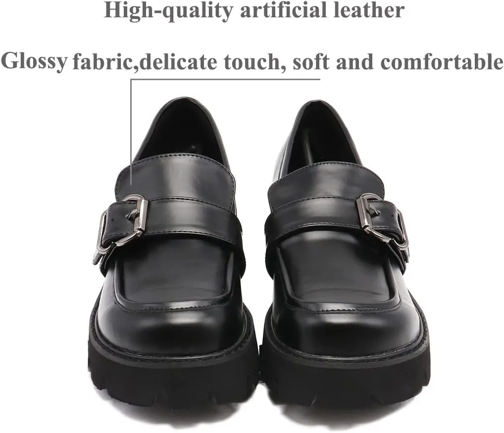 Women's Office Lady Oxfords Dress Platform high Heels Loafers Shoes