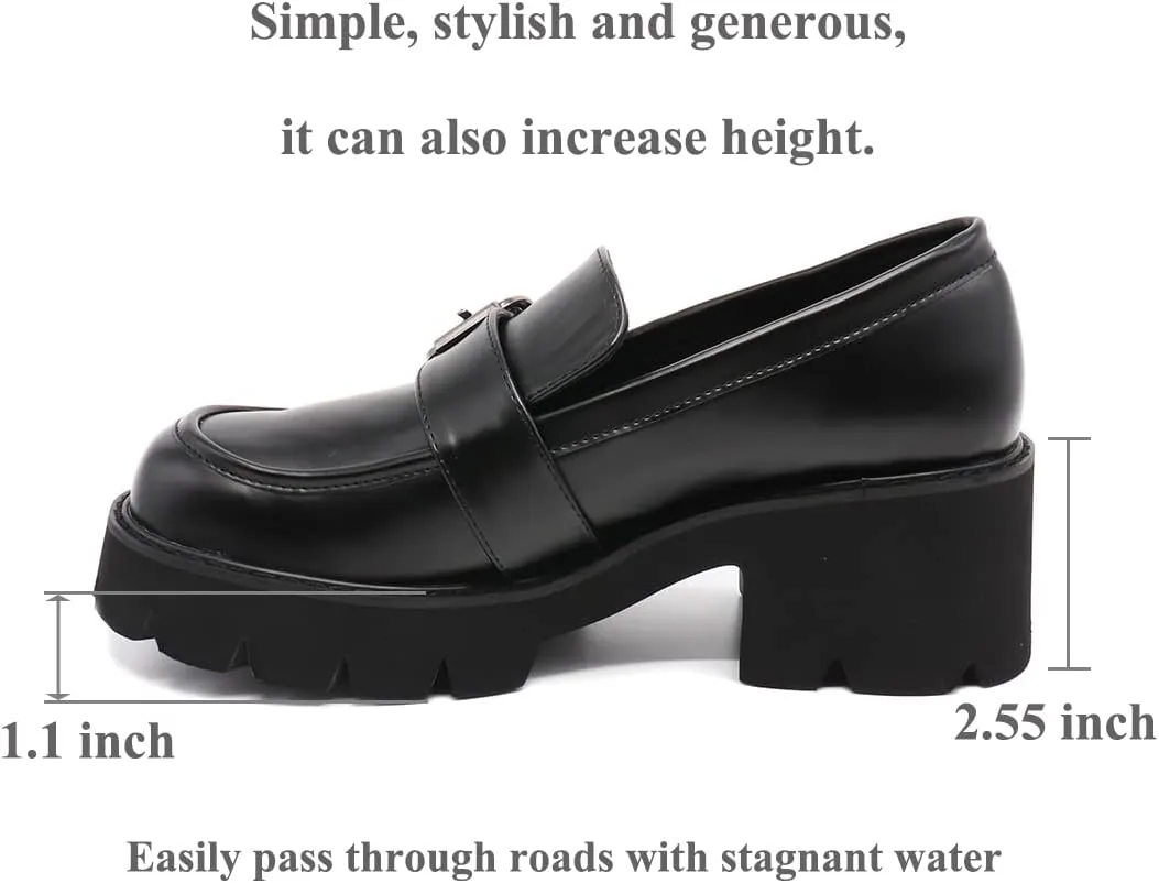 Women's Office Lady Oxfords Dress Platform high Heels Loafers Shoes