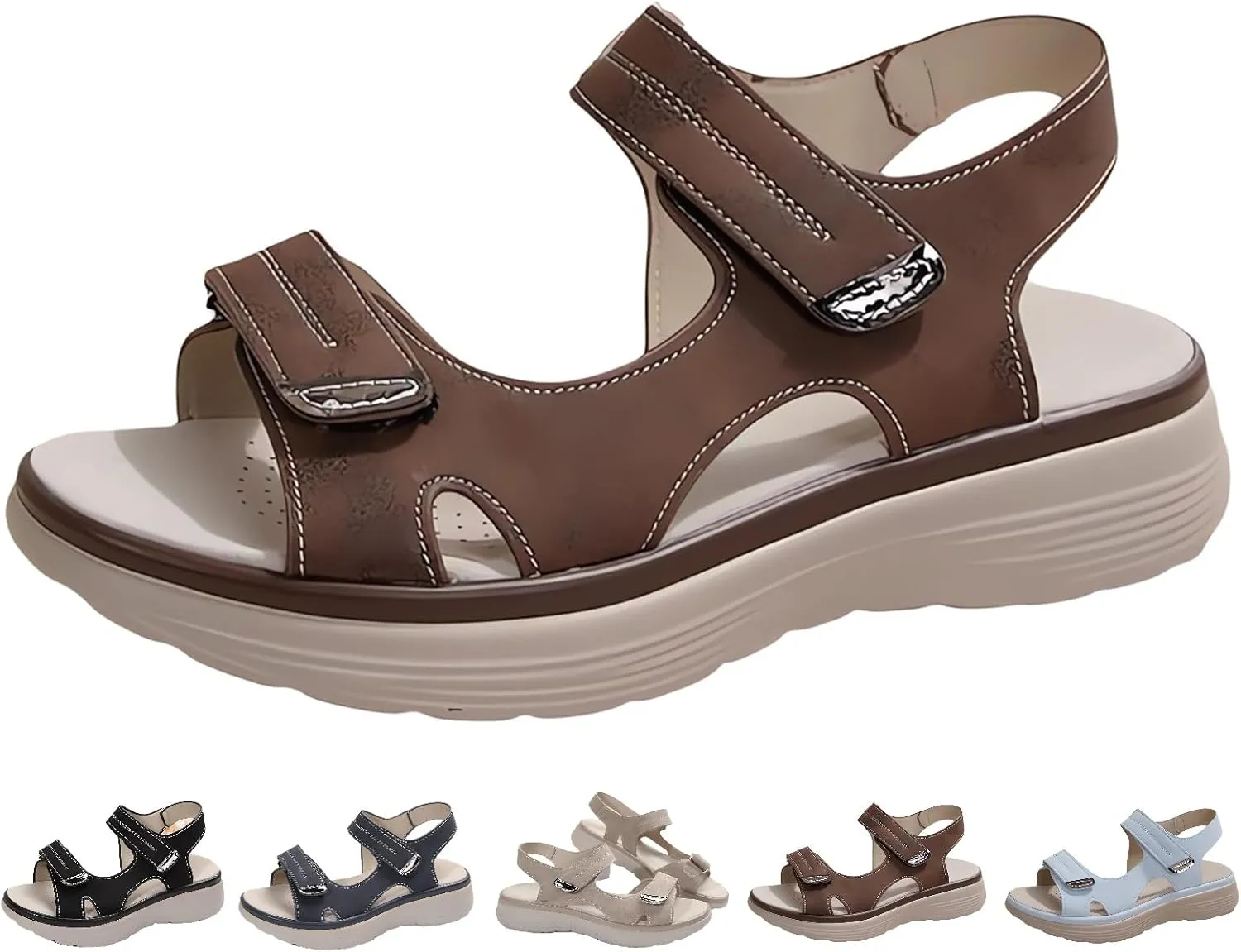 Women's Orthopedic Sport Sandals Shoes with Soft Cushion Foam Comfortable Walking Sandal Arch Support Wide Fit Dress Comfy Orthotic Recovery Athletic Travel Summer Sandal Dressy Back Strap