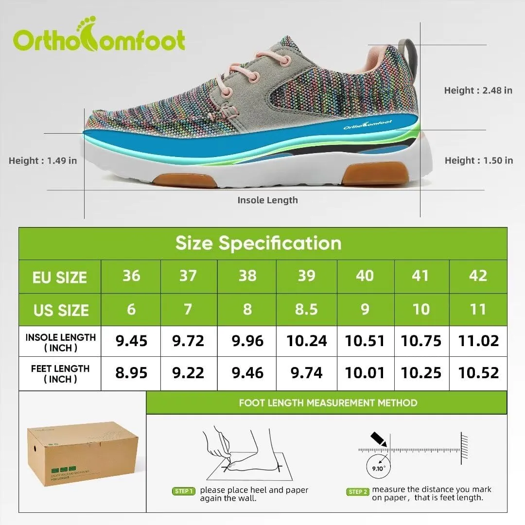 Women's Orthopedic Walking Shoes with Arch Support: Comfortable Adjustable Fashion Sneakers for Plantar Fasciitis, Casual Cushioned Orthotic Athletic Shoes for Foot and Ankle Pain