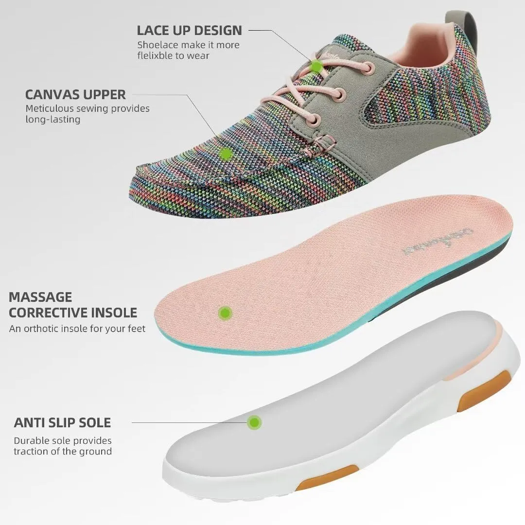 Women's Orthopedic Walking Shoes with Arch Support: Comfortable Adjustable Fashion Sneakers for Plantar Fasciitis, Casual Cushioned Orthotic Athletic Shoes for Foot and Ankle Pain