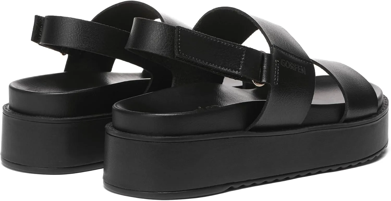 Women's Platform Sandals Comfortable Arch Support Open Toe Wedge Sandal with Adjustable Strap for Summer