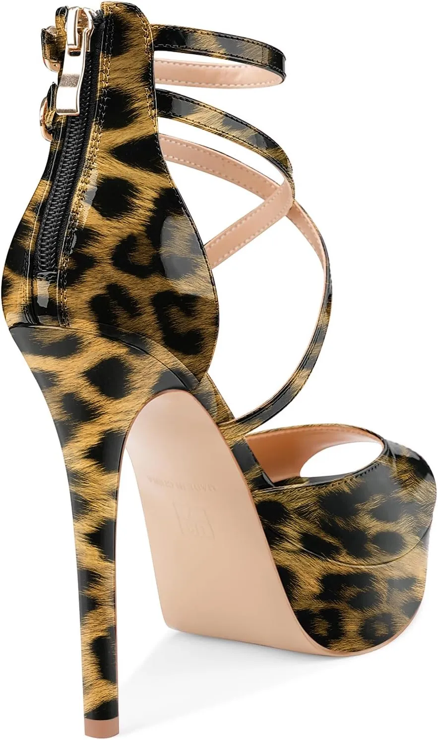 Women's Platform Stiletto High Heels Peep Open Toe Crisscross Stilettos Strappy Sandals Heeled Spring Summer Sandals for Ladies Comfy 5 Inch