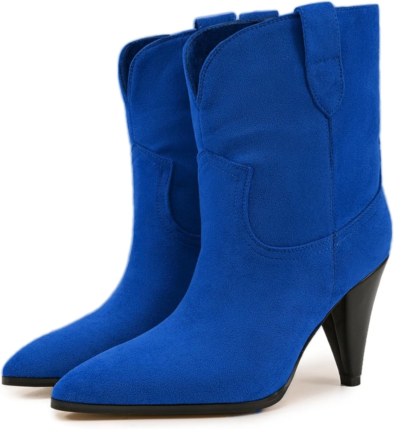 Women's Pointed Toe Ankle Boots High Heel Booties Fashion Dress Tapered Heels Suede Small Size Large Comfy Classic Elastic Relaxed Slouchy Warm Casual