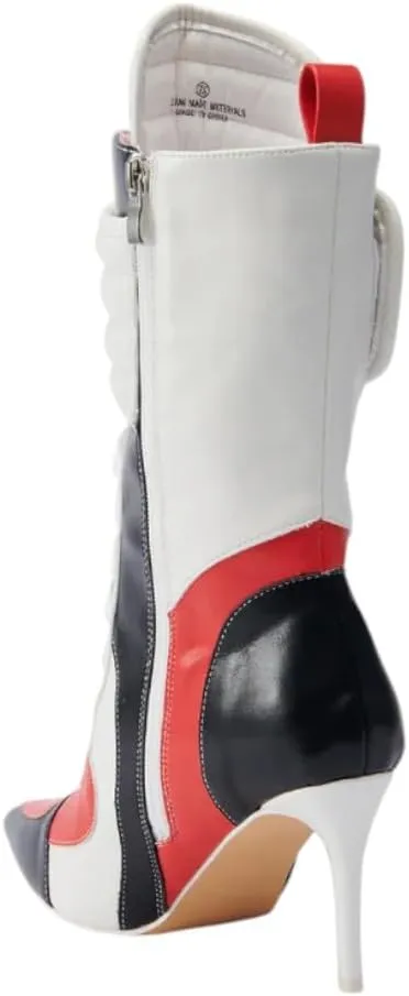 Women's Pointed Toe Heel Boots Stiletto Heels Mid-Calf Boots Zipper Boots Booties
