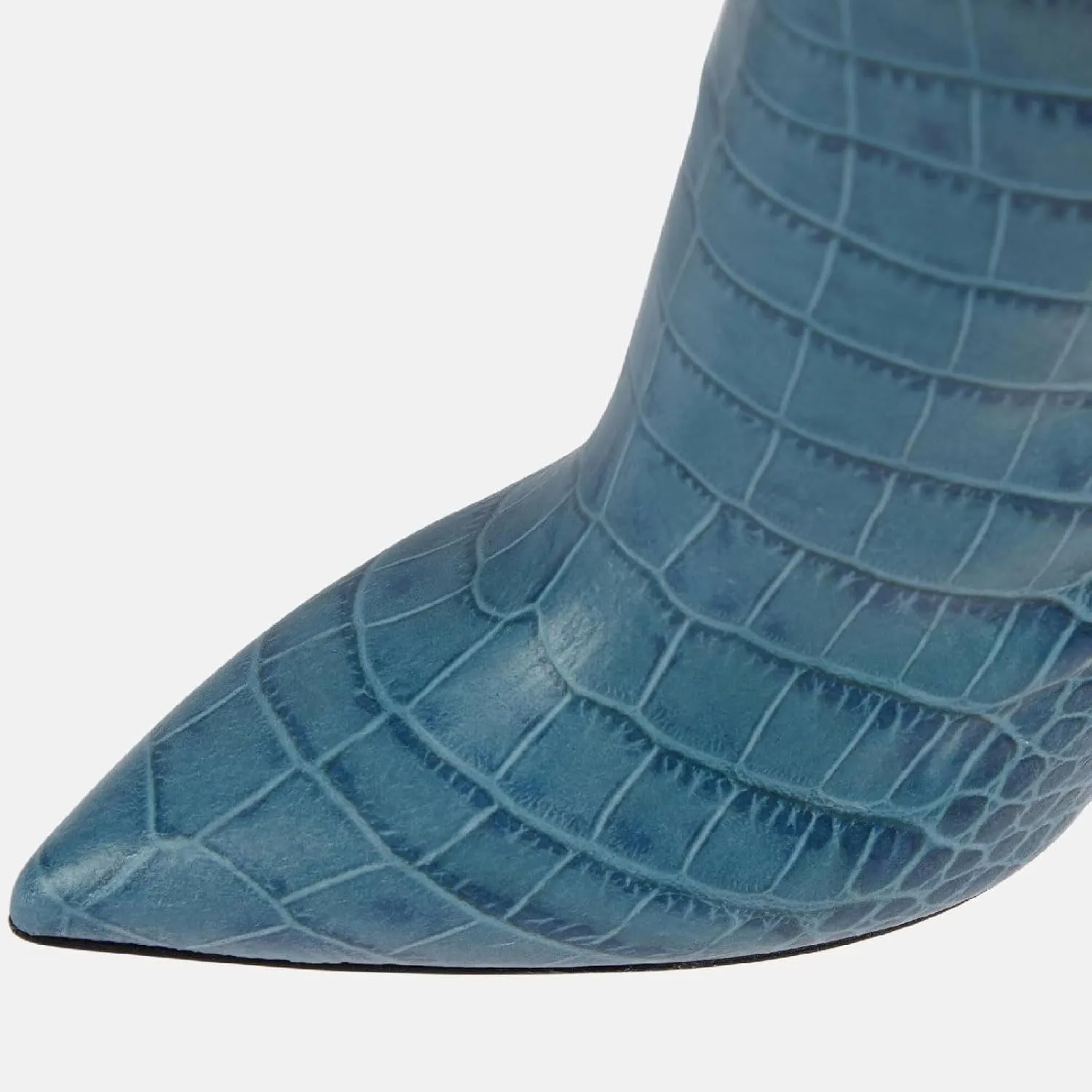 Women's Pointed Toe High Stiletto Heel Knee High Boots 3.94Inch/10cm Fashion Crocodile Calf Width Pull On High Heel Tall Boots Fall Winter Dressy Long Boots for Women