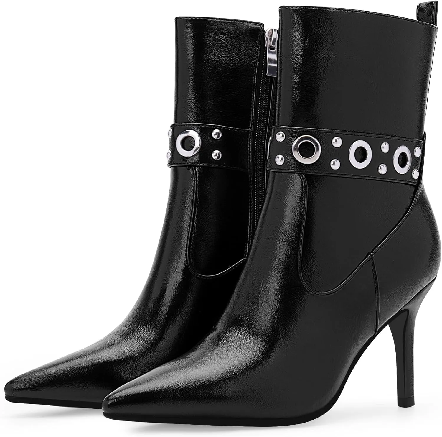 Women's Pointed Toe Stiletto High Heel Zipper Ankle Boots