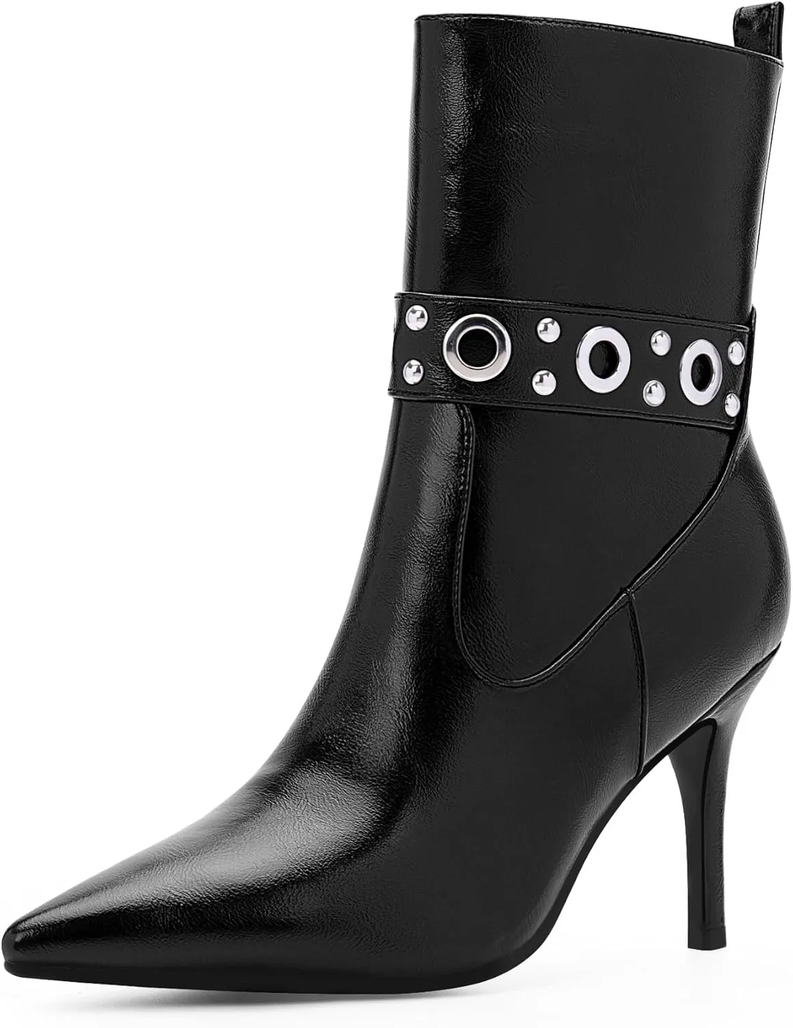 Women's Pointed Toe Stiletto High Heel Zipper Ankle Boots