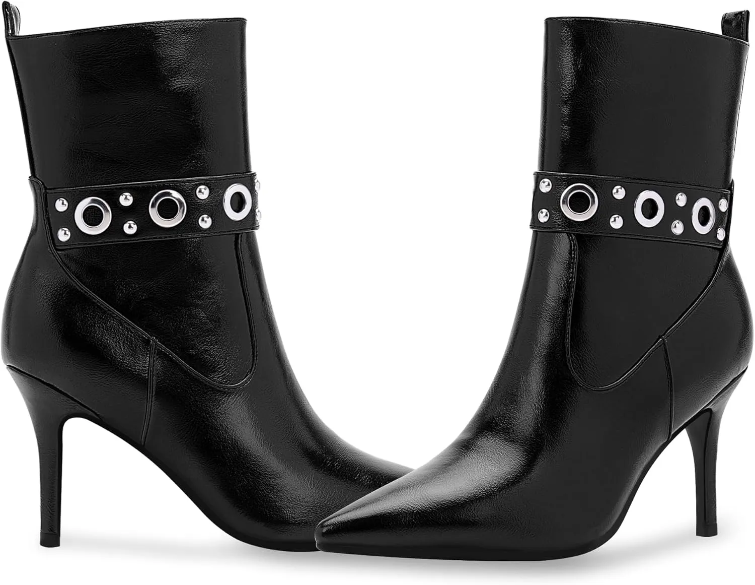 Women's Pointed Toe Stiletto High Heel Zipper Ankle Boots