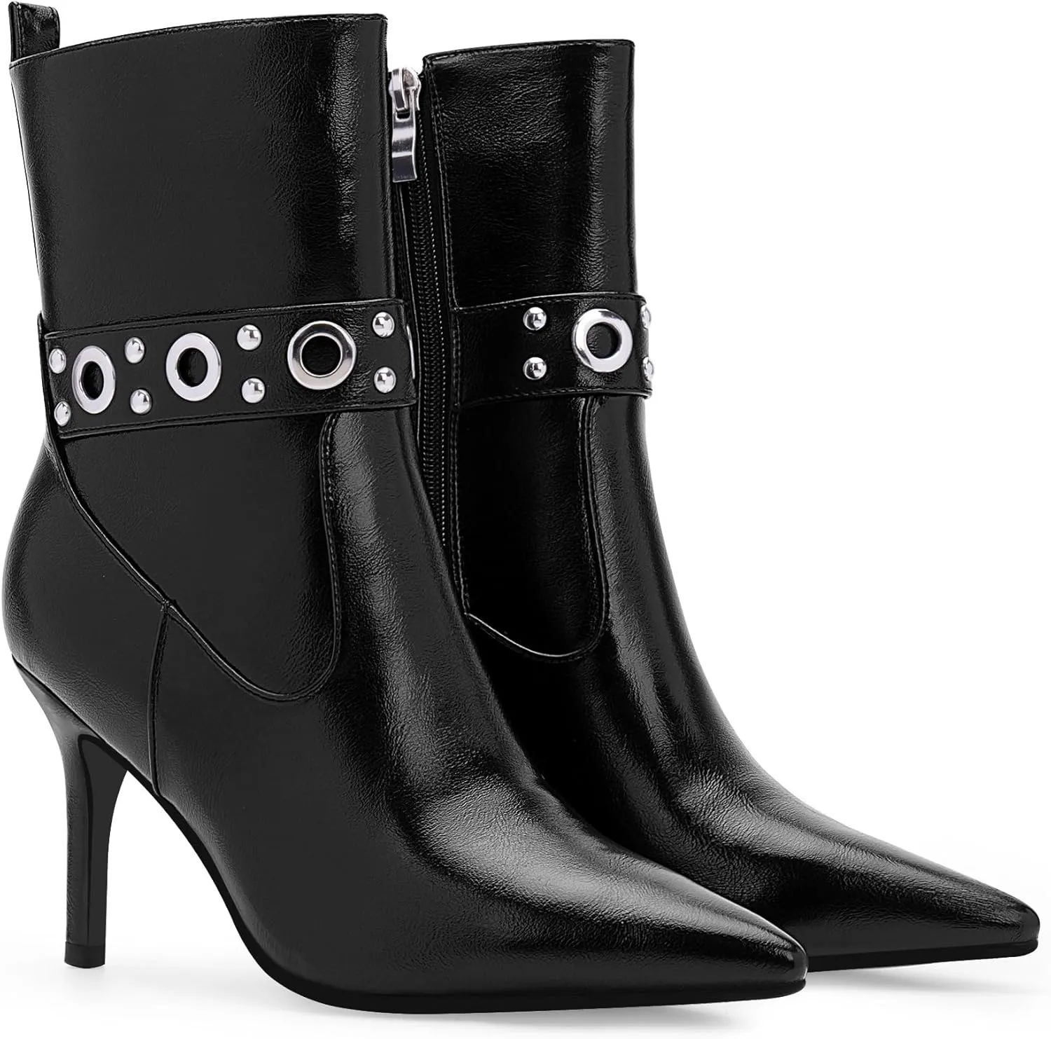 Women's Pointed Toe Stiletto High Heel Zipper Ankle Boots