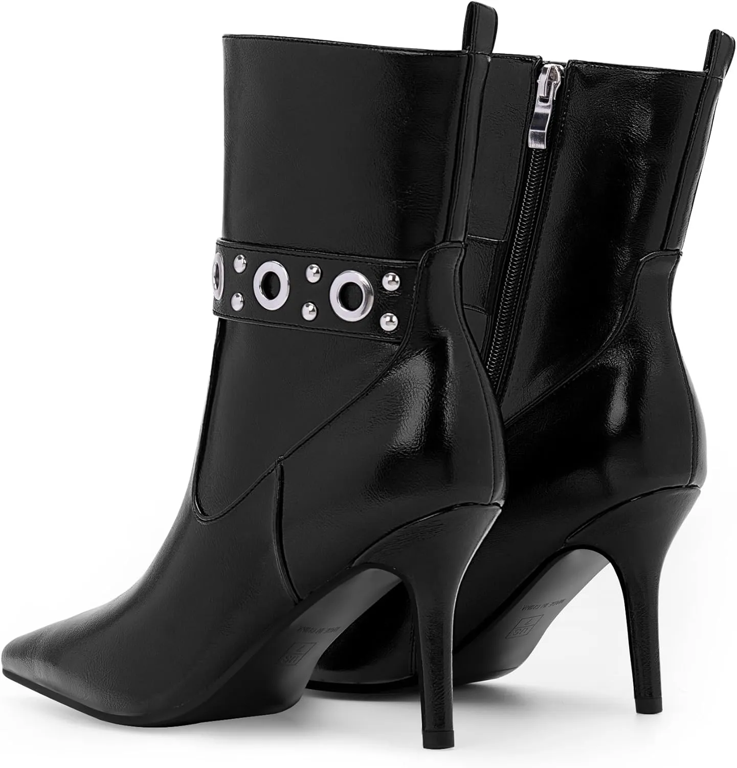 Women's Pointed Toe Stiletto High Heel Zipper Ankle Boots