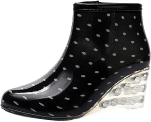 Women's Rain Boots Wedges Short Rain Boots Water Shoes Olive Overalls Women
