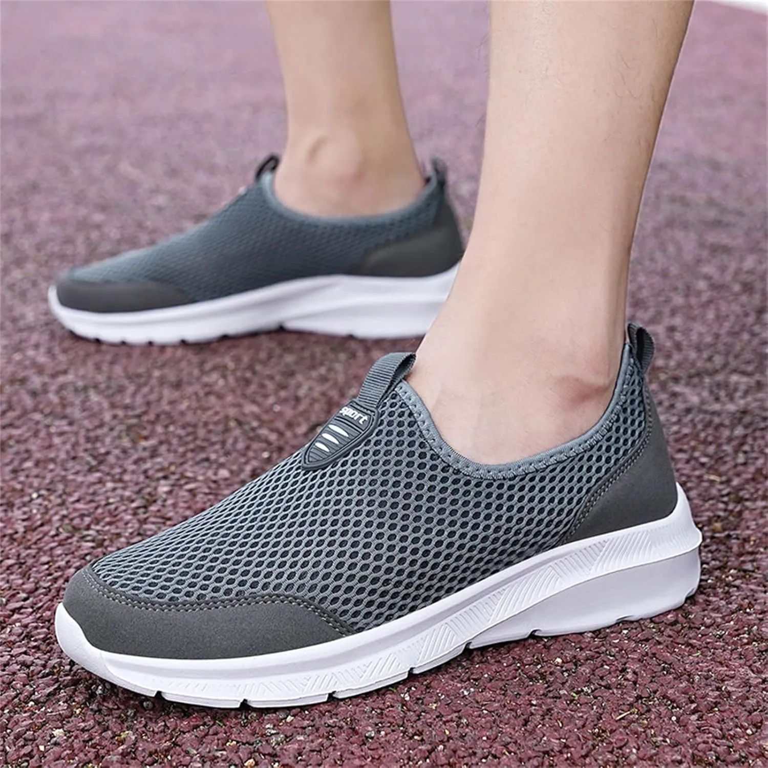 Womens Running Shoes Lightweight Tennis Shoes Non Slip Slip On Shoes Women Comfortable White Casual Shoes Wedge Sneakers Red Tennis Shoe Loafers Casual Slip On