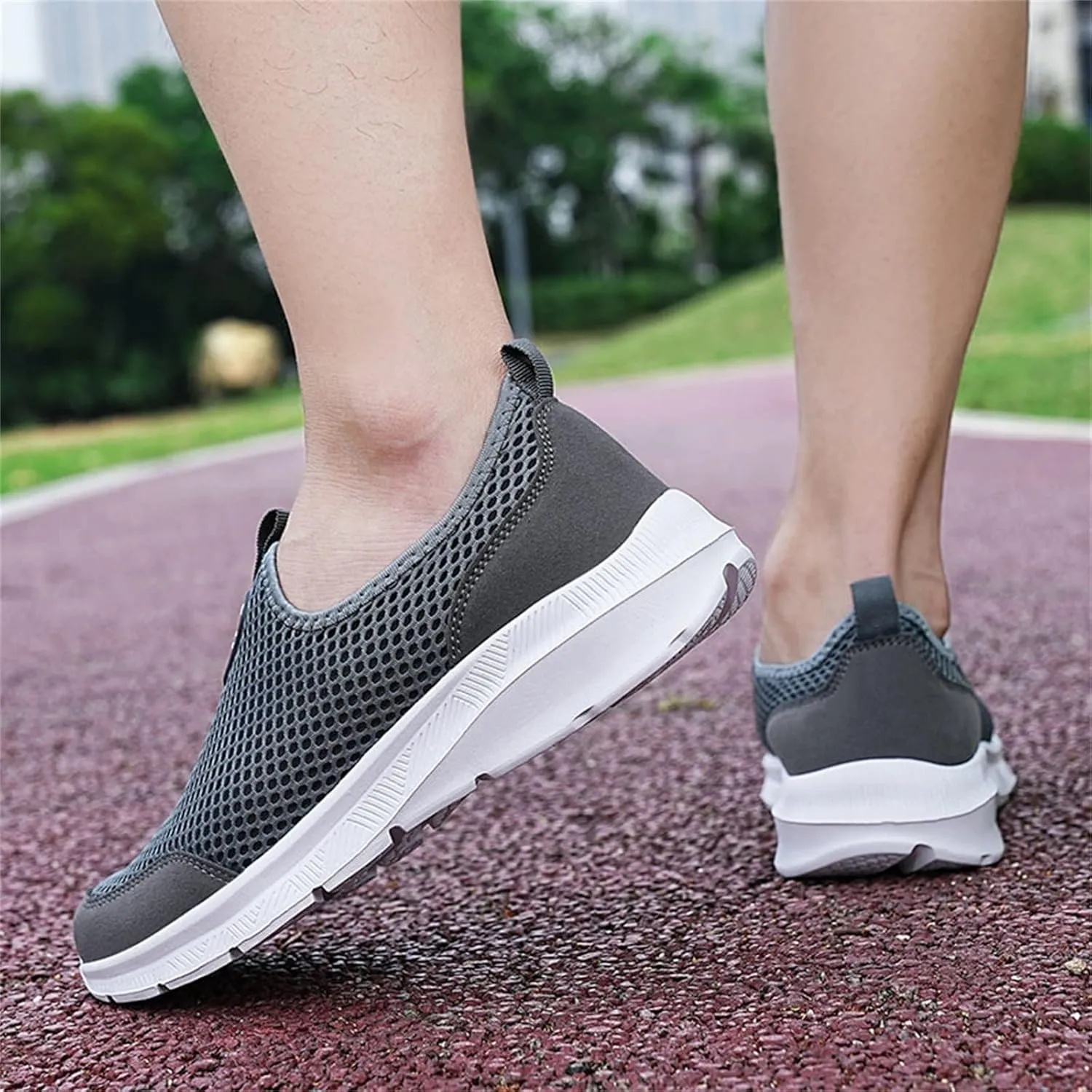 Womens Running Shoes Lightweight Tennis Shoes Non Slip Slip On Shoes Women Comfortable White Casual Shoes Wedge Sneakers Red Tennis Shoe Loafers Casual Slip On