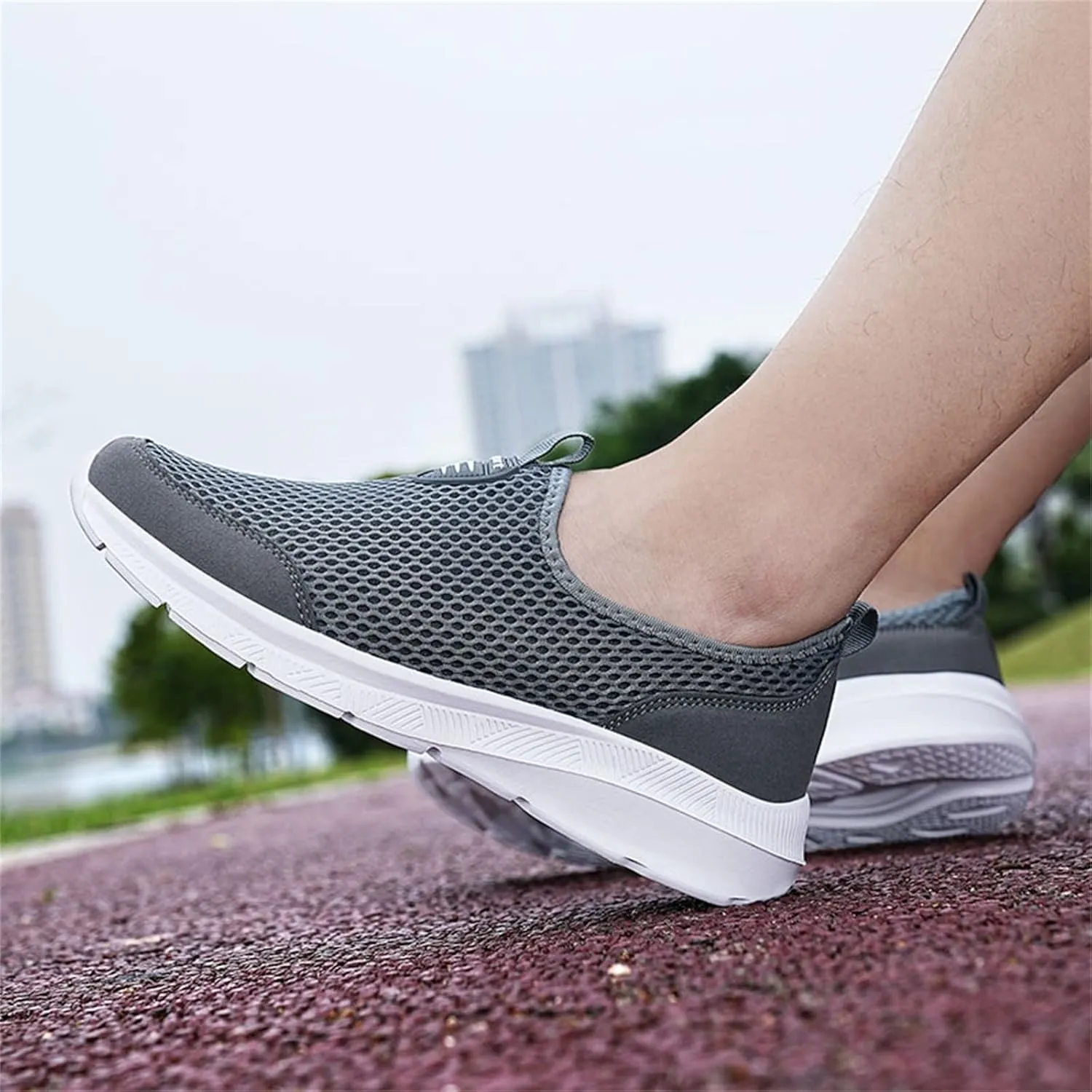 Womens Running Shoes Lightweight Tennis Shoes Non Slip Slip On Shoes Women Comfortable White Casual Shoes Wedge Sneakers Red Tennis Shoe Loafers Casual Slip On