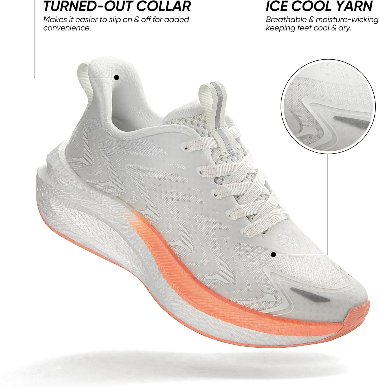 Women's Running Walking Tennis Shoes Comfortable Non-Slip FlyLife Breathable Athletic Workout Gym Cross Trainer Sports Sneakers