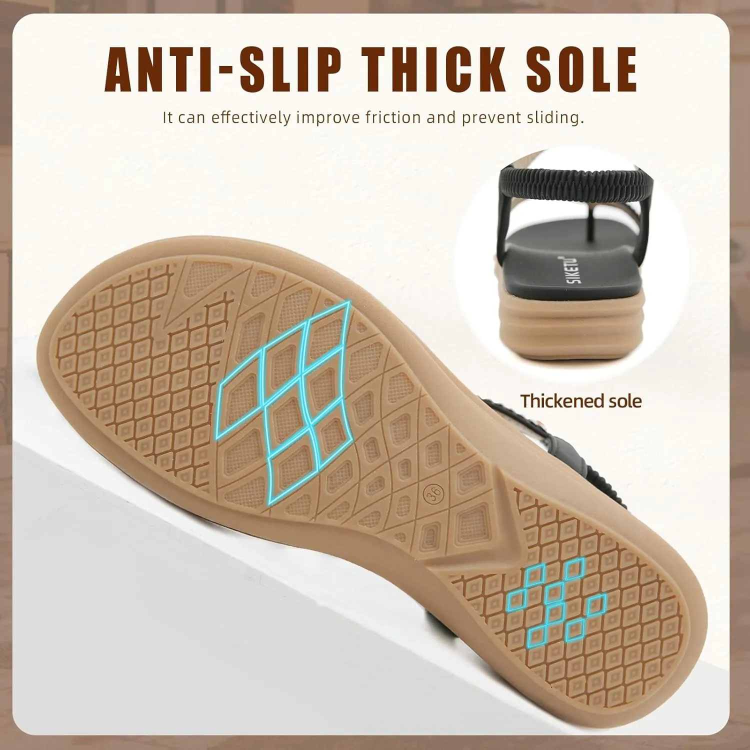 Womens Sandals Comfortable Dressy with Elastic Ankle Strap