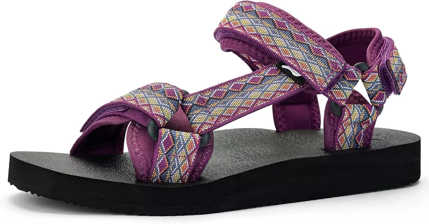 Women's Sandals Hiking Sport Sandals with Arch Support Yoga Mat Insole Comfortable Walking Water Sandals for Beach Travel Athletic