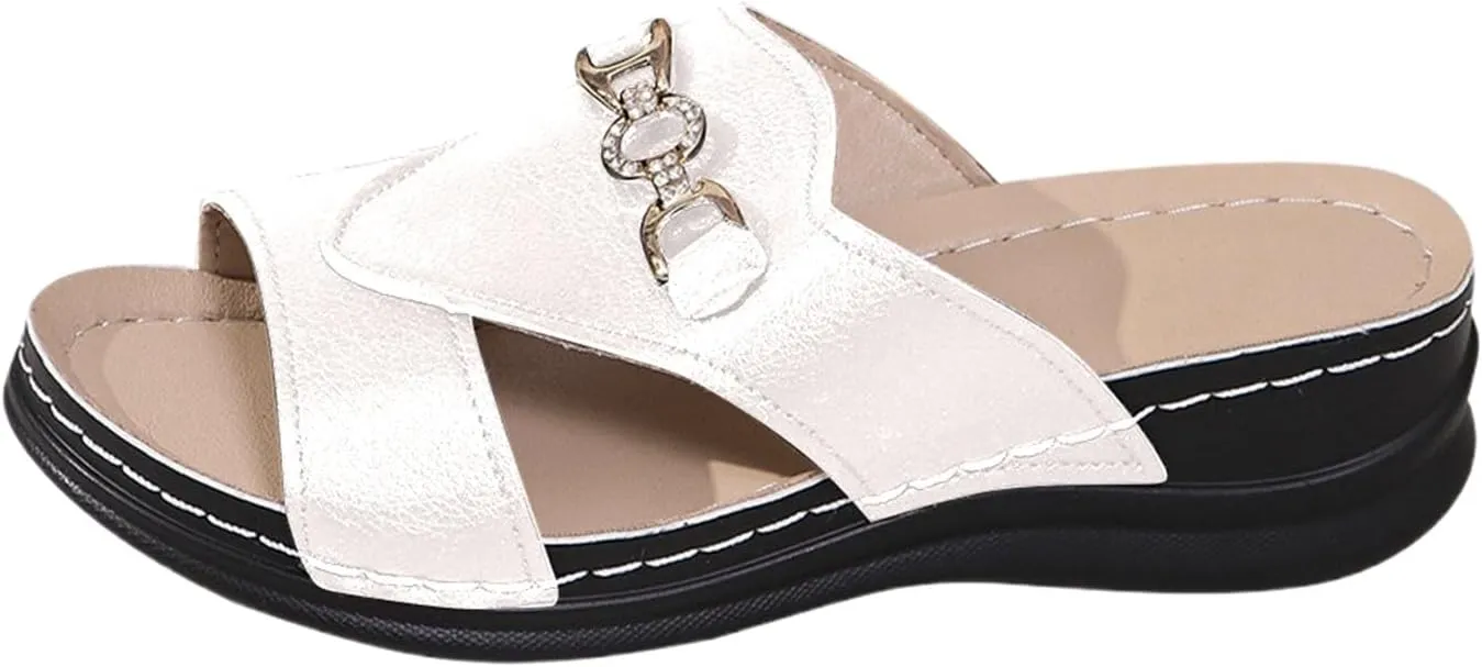Womens Sandals Shoes Soft Classic Fit Athletic Athletic Yoga Dress Ankle Elastic Jeweled Bohemian Flats