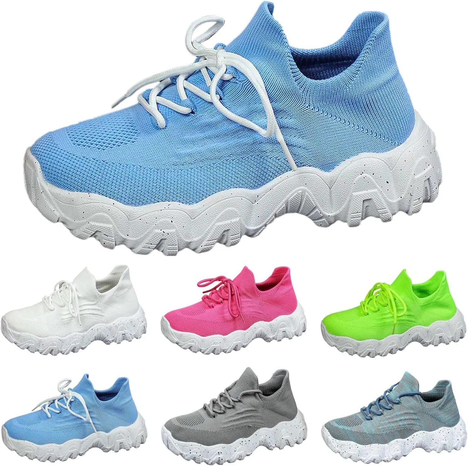 Womens Walking Shoes Mesh Slip On Lace Up Athletic Gym Workout Training Fashion Sneakers Lightweight Breathable Comfortable Tennis Running Shoes