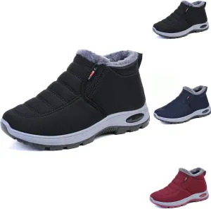 Women's Warm Sheepskin-Lined Boots, Winter Women's Casual Slip-On Warm Boots,Ladies Winter Ankle Slip on Short Snow Fur Lined Boots Comfortable